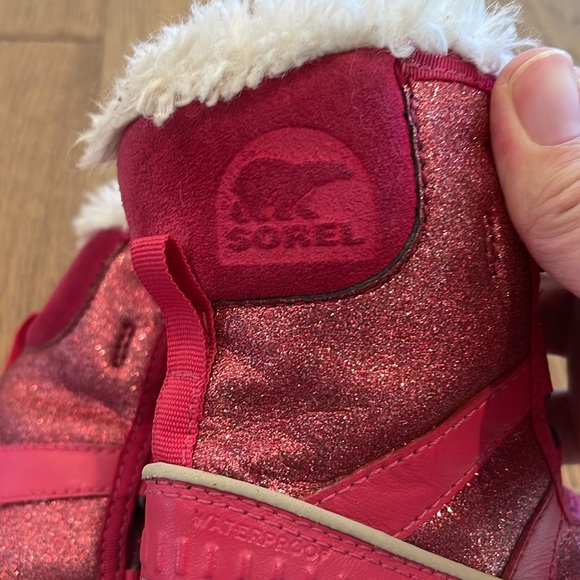 Sorel Pink Glitter Winter Boots - 8 - Picture 5 of 7